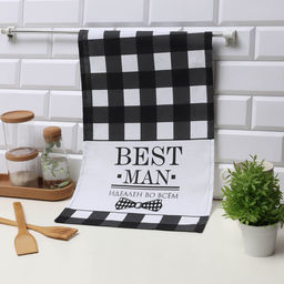 Кухонное полотенце Доляна Best man black, 35?60 см, 100% хлопок, 160 г/м?
