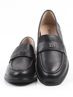 03-DEB55-1 BLACK Лоферы женские (натуральная кожа)