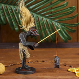 Сувенир «Абориген-рыбак», 22 см, дерево