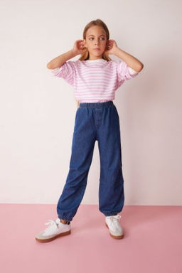 K?z Cocuk Parasut Jogger Paca Jean Pantolon
