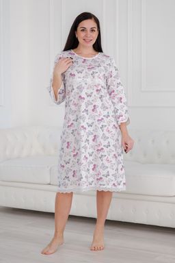 Ночная сорочка женская из футера Капучино бабочки - Амадэль фото 7