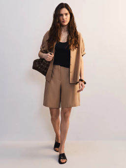 Шорты из вискозы и хлопка с отворотами ZR2605012116-63 / Zarina