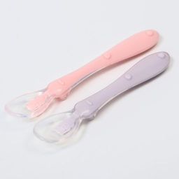 Набор ложек для кормления силиконовых Милые зверята, от 5 мес., 2 шт., цвет розовый + жёлтый - Крошка я фото 6