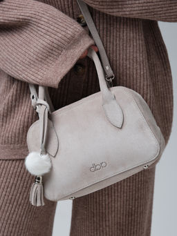 Замшевая сумка Polly DBR 31348 каменный  фото 2