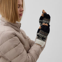 Цена за 2 шт. Перчатки женские на искусственном меху MINAKU 22 см черный