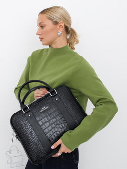 Сумка женская кожаная 2457Y black Polina&Eiterou