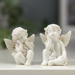 Цена за 2 шт. Фигурка полистоун «Ангелок отдыхающий», 3.8×2.6×3 см, МИКС