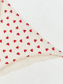 Kalp Desenli Dantelli Fantezi Brazilian K?lot