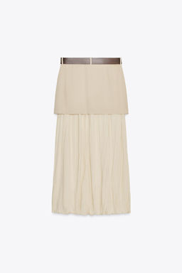 BELTED CONTRAST MIDI SKIRT - Zara фото 9