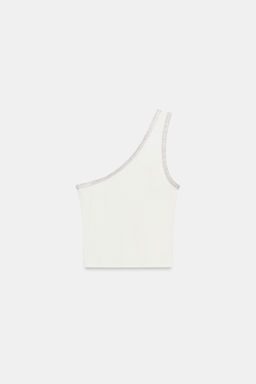 TOP ASIM?TRICO BRILLOS / Blanco - Zara фото 4