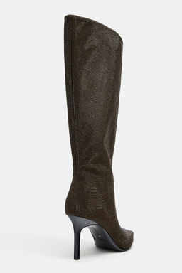 KNEE-HIGH BOOTS WITH SPARKLY DETAILS - Zara фото 3