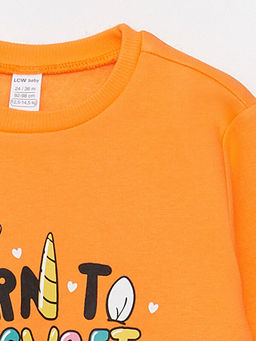 Bisiklet Yaka Bask?l? K?z Bebek Sweatshirt - Waikiki фото 3