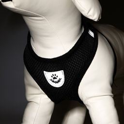 Комплект амуниции с мягкой шлейкой и светоотражающей нашивкой, L, ОШ 33 см, ОГ 36-48 см, чёрный 7614 - Пижон фото 3