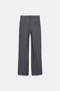 HERRINGBONE STRAIGHT-LEG TROUSERS - Zara фото 15