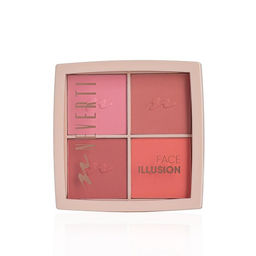 Neverti NP207 Палетка румян 4 цветная "Face Illusion Blush Pallete" тон 001 14 гр