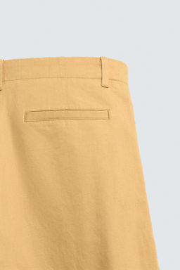 PANTAL?N CHINO STRAIGHT FIT ALGOD?N - LINO / Beige - Zara фото 10
