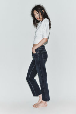 JEANS TRF CROPPED FLARE TIRO ALTO / Marino - Zara фото 4