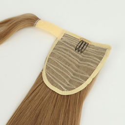 Хвост накладной, прямой волос, на резинке, 60 см, 100 г, цвет омбре русый, молочный