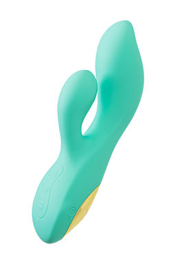 Вибратор с двойной стимуляцией Eromantica Vivian, силикон, мятный, 20 см  фото 5