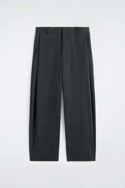 PANTAL?N WIDE LEG DE ALGOD?N CON DETALLE PLISADO