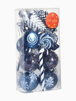 Ёлочные игрушки набор 17 шт. Ярмарка волшебства 6 см, синий - Зимнее волшебство фото 11