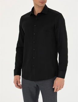 Siyah Slim Fit Uzun Kollu G_mlek - Pierre cardin фото 6