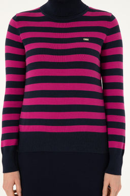 Женский темно-синий свитер с высоким воротником Неожиданная скидка в корзине - U.s. polo assn фото 6