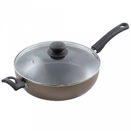 "Sandy " Сотейник с антипригарным покрытием д26см, h6,5см, s1,8мм, бакелитовая ручка, стеклянная крышка (Россия)