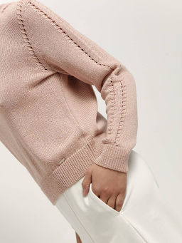 CONTE Джемпер с ажурным переплетением из пряжи с хлопком LDK 182 rose