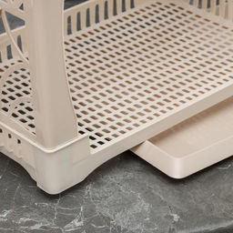 Сушилка для посуды Альтернатива «Мечта хозяйки», пластик, 48×30.5×30 см, 2-х ярусная, бежевый