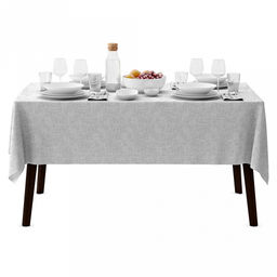 Скатерть 145х145см "Лен" премиум, длина стола до 110см, на 4 персоны, рогожка с текстурой 186г/м2, 2-х сторонняя, хлопок 100%, упаковка классическая 28х41см, "Домашняя мода" (Россия)