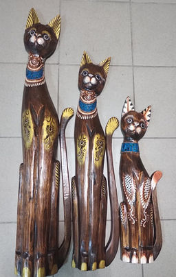 Статуэтки из дерева Набор Кошек 3 в 1 Оберег Удача в дом