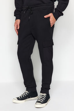TRENDYOL MAN Siyah Regular/Normal Kesim Teknik Fermuarl? Kargo Cepli Jogger Esofman Alt? TMNAW24EA00010 - Trendyolmilla фото 4