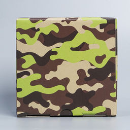 Коробка подарочная сборная, упаковка, «Милитари», 15 х 15 х 7 см