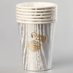 Стаканы бумажные Полосы, 6 шт., цвет серебро - Страна карнавалия фото 3