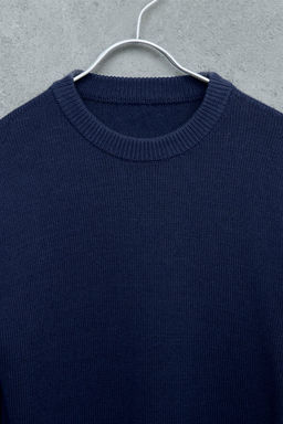 STORIESZ - JERSEY PUNTO CON ALGOD?N Y LINO / Azul?n - Zara фото 2