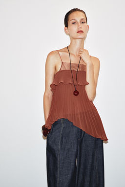 PLEATED RUFFLE TOP - Zara фото 2