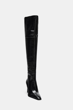 LEATHER XL HEELED BOOTS LIMITED EDITION - Zara фото 16