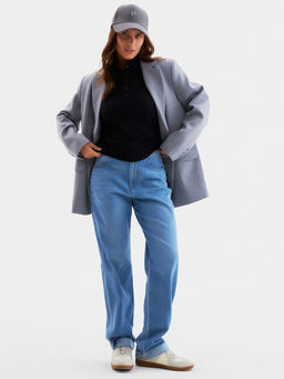 Футболка поло женская MINAKU: Basic line, чёрная, размер 46