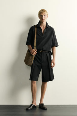 CAMISA POLO RELAXED FIT JACQUARD / Negro