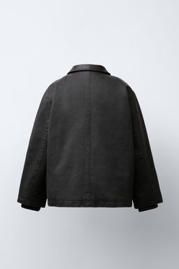 WAXED JACKET WITH LEATHER-EFFECT COLLAR - Zara фото 4