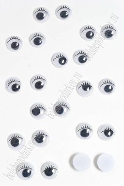 Фурнитура "Глазки круглые" 10 мм (100 шт) SF-3075, белые