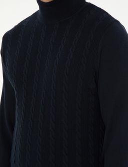 Lacivert Slim Fit Kazak