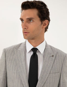 Светло-серый приталенный костюм - Cacharel фото 2