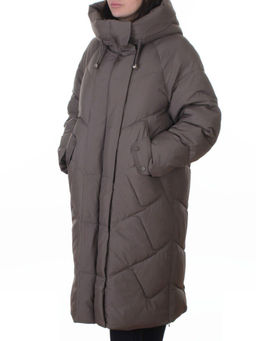 A621 GRAY/BROWN Пальто зимнее женское (200 гр. холлофайбер)