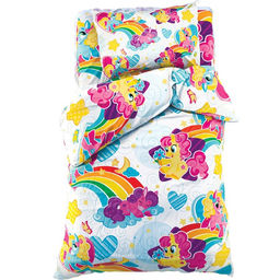 Постельное бельё Этель 1,5 сп., Радужные пони 143х215 см, 150х214 см, 50х70 см -1 шт., 100% хлопок, бязь, 125 г/м2