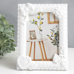 Цена за 2 шт.Фоторамка для фото 10?15 см Романтика, пластик, белая, 17?22 см