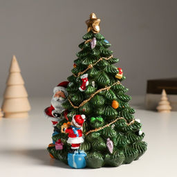 Фигурка светящаяся «Дед Мороз с помощником наряжают ёлочку», 13.5×13×17.5 см