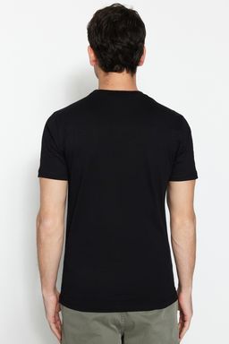 TRENDYOL MAN Siyah Slim/Dar Kesim Kucuk Yaz? Bask?l? %100 Pamuklu K?sa Kol T-Shirt TMNSS20TS0083 - Trendyolmilla фото 12