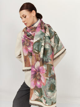 в составе ШЕРСТЬ и КАШЕМИР Большой, мягкий, теплый двусторонний палантин